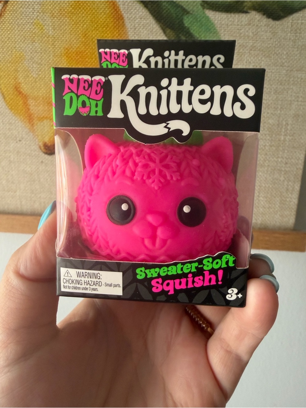 Nee Doh Knittens Pink Sweater-Soft Squish Toy